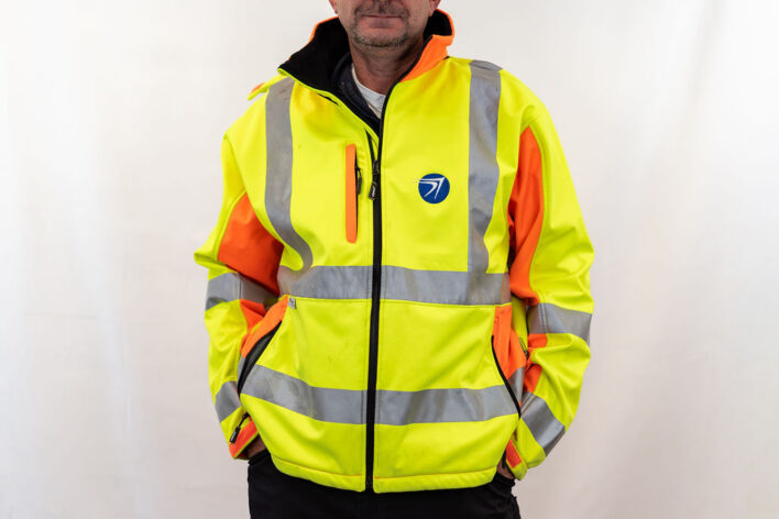 Warnjacke mit Protec Logo 